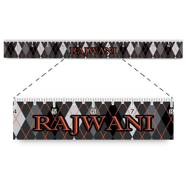 Custom Modern Chic Argyle Plastic Ruler - 12" (Personalized)