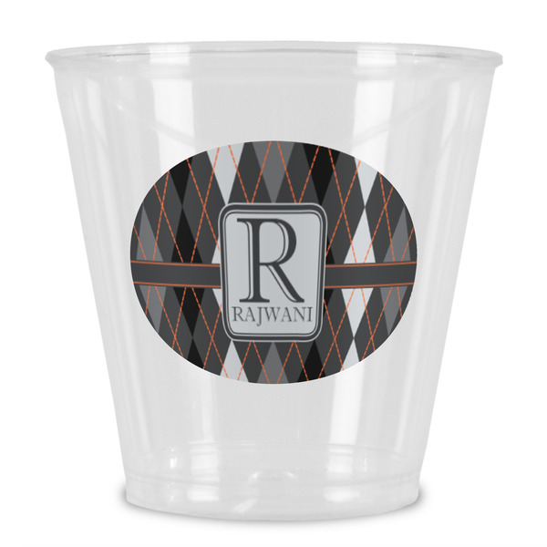 Custom Modern Chic Argyle Plastic Shot Glass (Personalized)