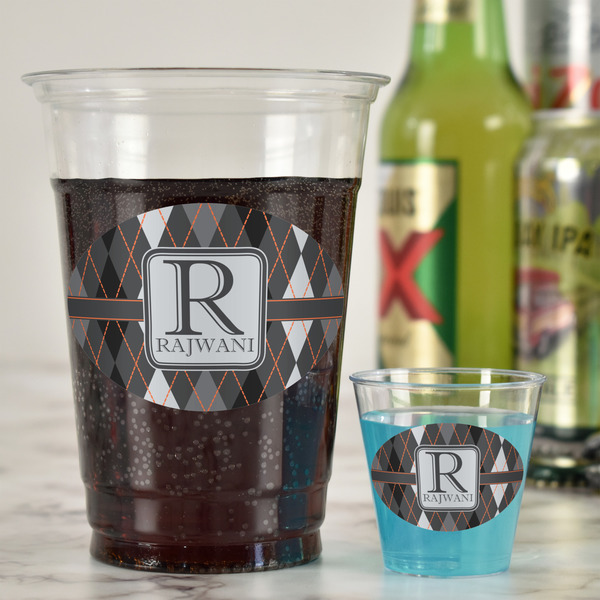 Modern Chic Argyle Plastic Shot Glasses - In Context