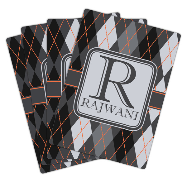 Modern Chic Argyle Playing Cards - Hand Back View