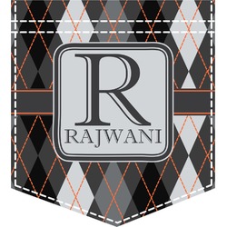 Modern Chic Argyle Iron On Faux Pocket (Personalized)