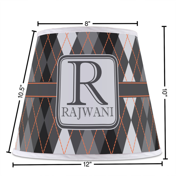 Modern Chic Argyle Poly Film Empire Lampshade - Dimensions