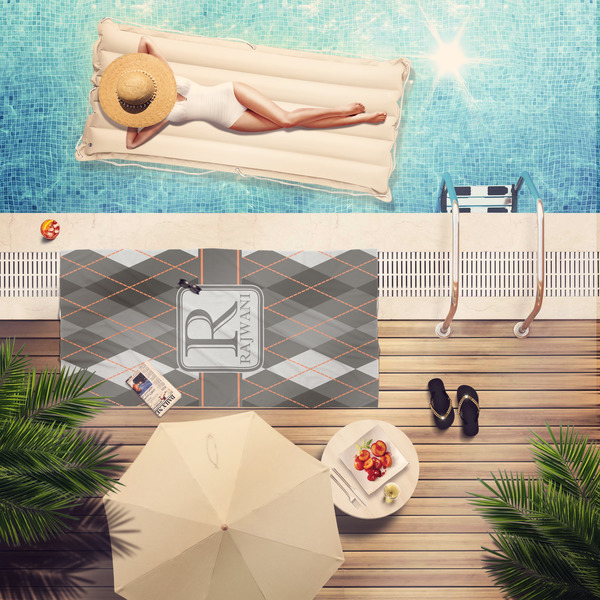 Modern Chic Argyle Pool Towel Lifestyle