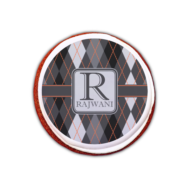 Modern Chic Argyle Printed Icing Circle - XSmall - On Cookie