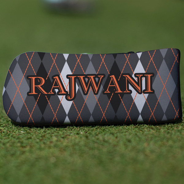 Custom Modern Chic Argyle Blade Putter Cover (Personalized)