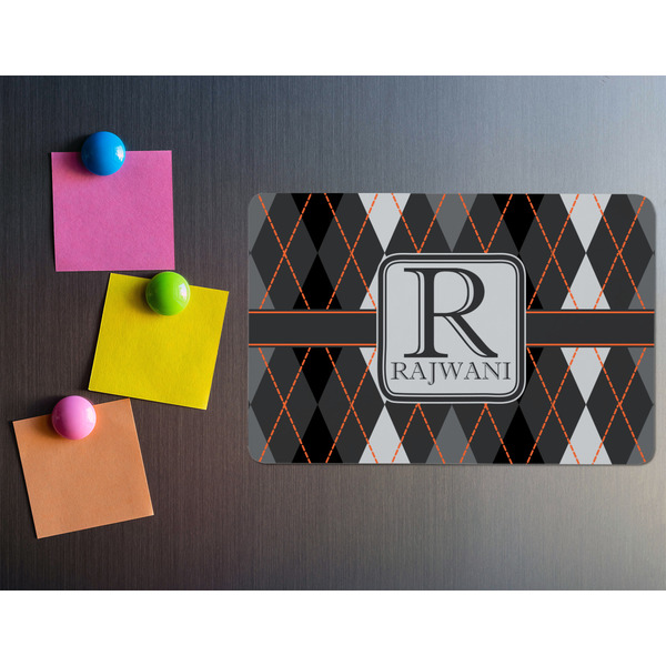 Modern Chic Argyle Rectangular Fridge Magnet - LIFESTYLE