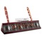 Modern Chic Argyle Red Mahogany Nameplates with Business Card Holder - Angle