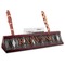 Modern Chic Argyle Red Mahogany Nameplate with Business Card Holder (Personalized)