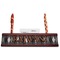 Modern Chic Argyle Red Mahogany Nameplates with Business Card Holder - Straight
