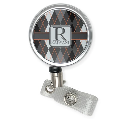 Modern Chic Argyle Retractable Badge Reel (Personalized)