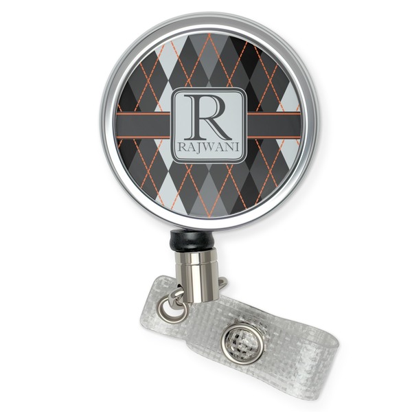 Custom Modern Chic Argyle Retractable Badge Reel (Personalized)
