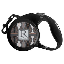 Modern Chic Argyle Retractable Dog Leash (Personalized)