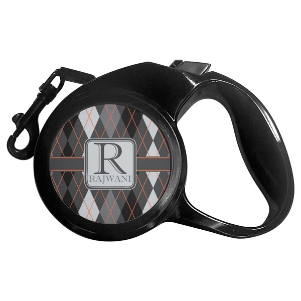 Custom Modern Chic Argyle Retractable Dog Leash (Personalized)
