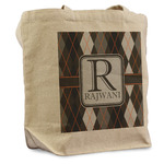 Modern Chic Argyle Reusable Cotton Grocery Bag (Personalized)