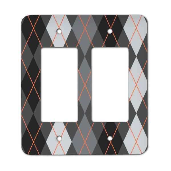 Custom Modern Chic Argyle Rocker Style Light Switch Cover - Two Switch