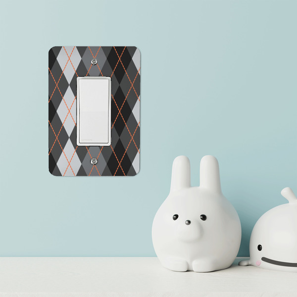Modern Chic Argyle Rocker Light Switch Covers - Single - IN CONTEXT