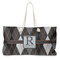 Modern Chic Argyle Large Rope Tote Bag - Front View