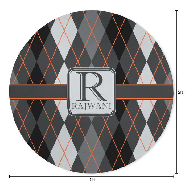 Modern Chic Argyle Round Area Rug - Size