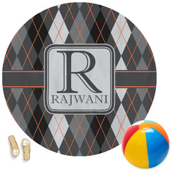 Modern Chic Argyle Round Beach Towel (Personalized)