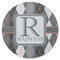 Modern Chic Argyle Round Rubber Backed Coaster (Personalized)