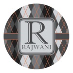 Modern Chic Argyle Round Decal (Personalized)