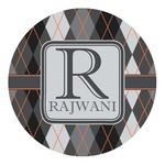 Modern Chic Argyle Round Decal - Small (Personalized)