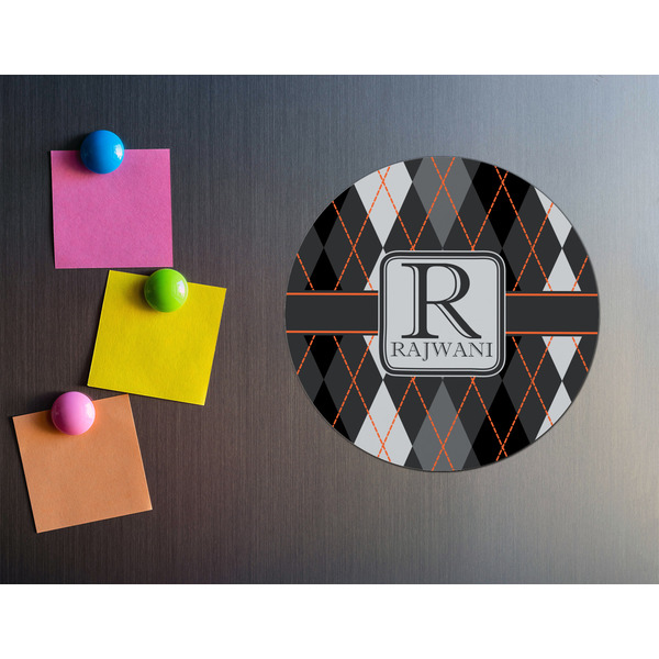 Modern Chic Argyle Round Fridge Magnet - LIFESTYLE