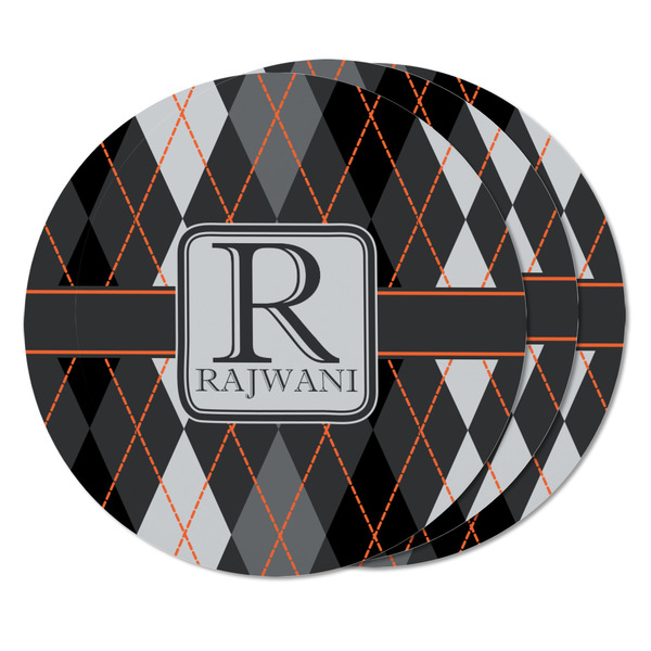 Modern Chic Argyle Round Fridge Magnet - THREE