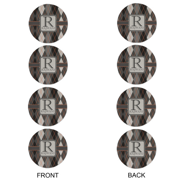 Modern Chic Argyle Round Linen Placemats - APPROVAL Set of 4 (double sided)