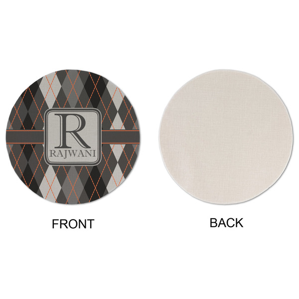 Modern Chic Argyle Round Linen Placemats - APPROVAL (single sided)