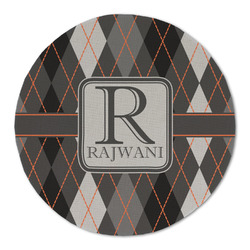 Modern Chic Argyle Round Linen Placemat (Personalized)
