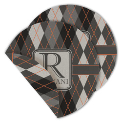 Modern Chic Argyle Round Linen Placemat - Double Sided (Personalized)