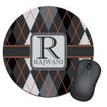 Modern Chic Argyle Round Mouse Pad (Personalized)