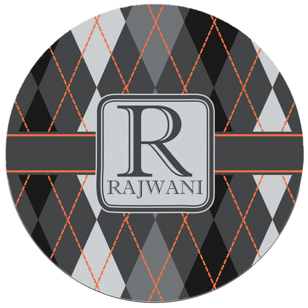 Modern Chic Argyle Round Mousepad - APPROVAL