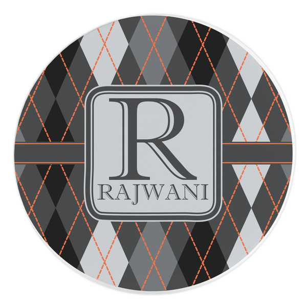 Custom Modern Chic Argyle Round Stone Trivet (Personalized)