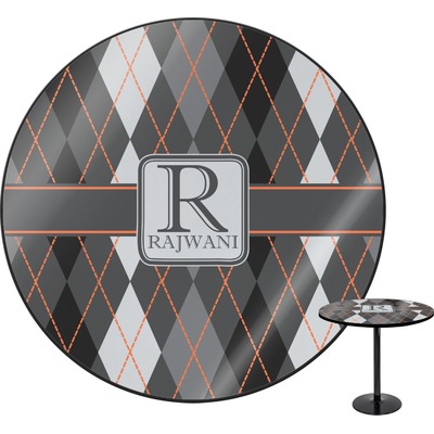 Modern Chic Argyle Round Table (Personalized)