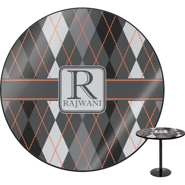 Custom Modern Chic Argyle Round Table (Personalized)