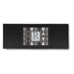 Modern Chic Argyle Rubber Bar Mat (Personalized)