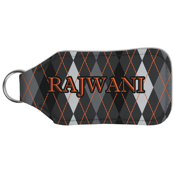 Modern Chic Argyle Sanitizer Holder Keychain - Large (Back)