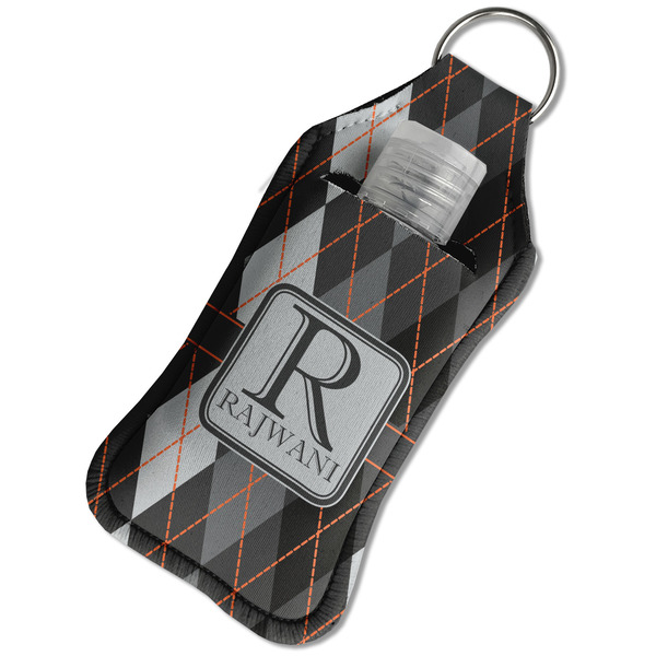 Modern Chic Argyle Sanitizer Holder Keychain - Large in Case