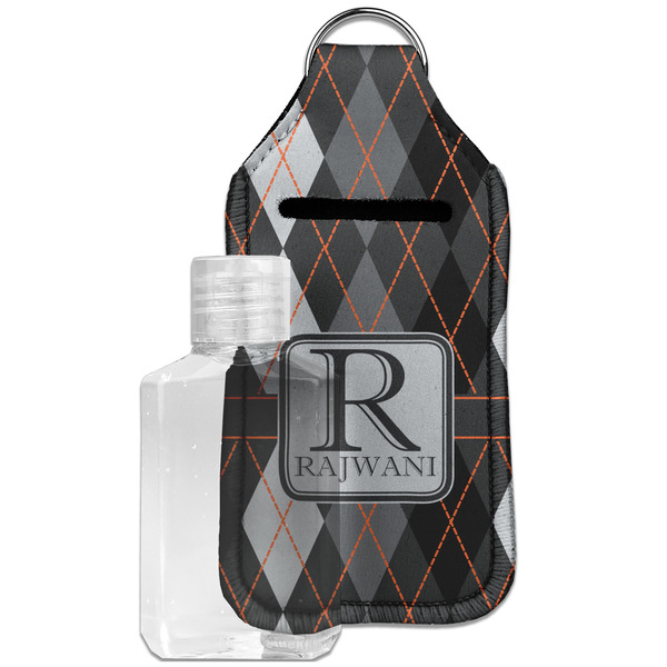 Custom Modern Chic Argyle Hand Sanitizer & Keychain Holder - Large (Personalized)