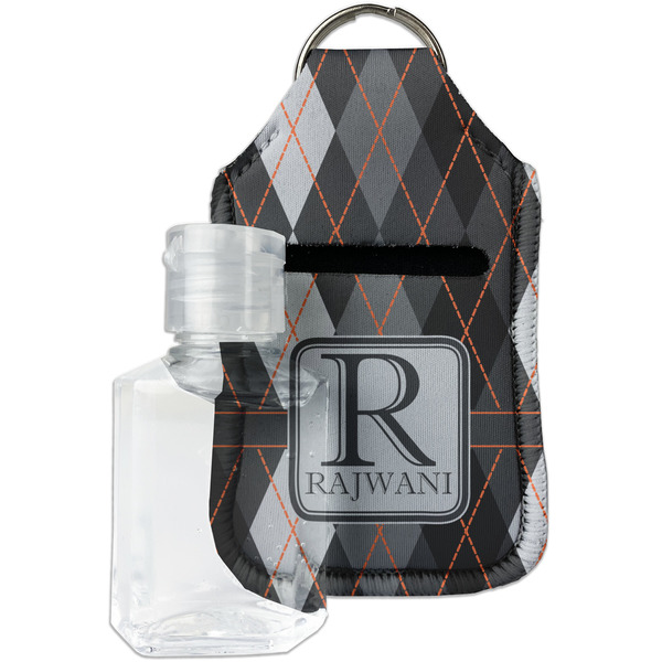 Custom Modern Chic Argyle Hand Sanitizer & Keychain Holder - Small (Personalized)