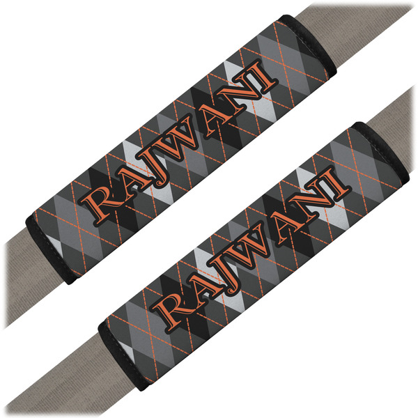 Custom Modern Chic Argyle Seat Belt Covers (Set of 2) (Personalized)