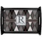 Modern Chic Argyle Black Wooden Tray - Small (Personalized)