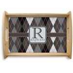 Modern Chic Argyle Natural Wooden Tray - Small (Personalized)
