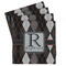Modern Chic Argyle Set of 4 Sandstone Coasters - Front View