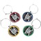 Modern Chic Argyle Set of Silver Wine Wine Charms