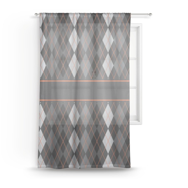 Custom Modern Chic Argyle Sheer Curtain - 50"x84"