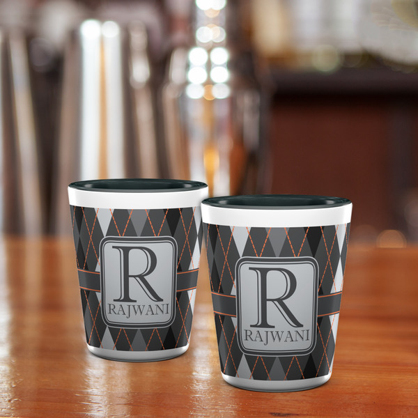 Modern Chic Argyle Shot Glass - Two Tone - LIFESTYLE