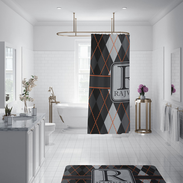 Modern Chic Argyle Shower Curtain - Custom Size